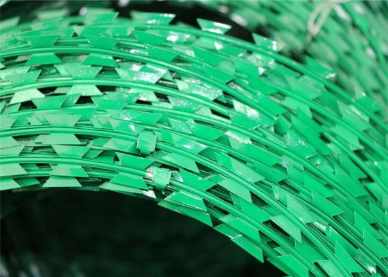 Sơn nhựa Dao cạo dây Pvc mạ kẽm Concertina Dây Pvc Sting Lồng